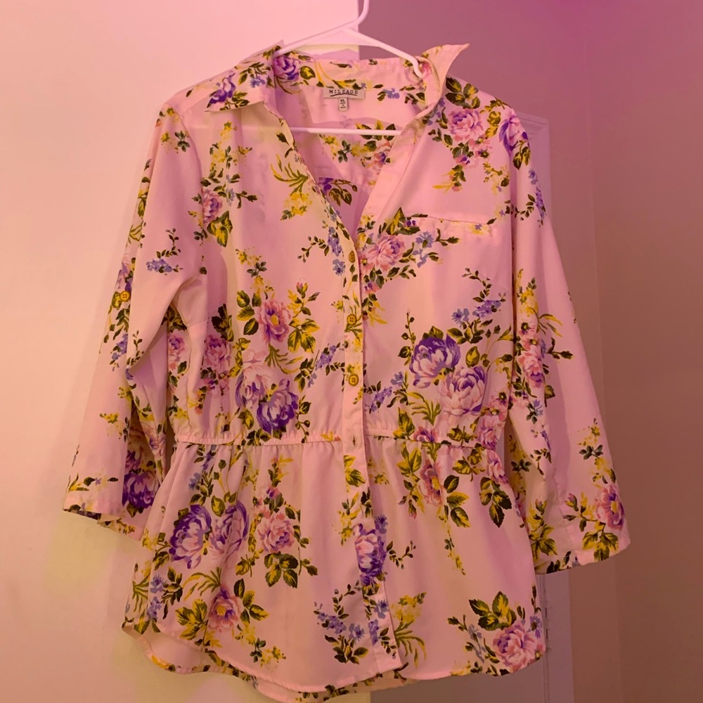 Pink Floral Blouse